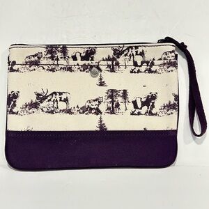 Lands End Women’s Canvas Western Print Wristlet, Purple